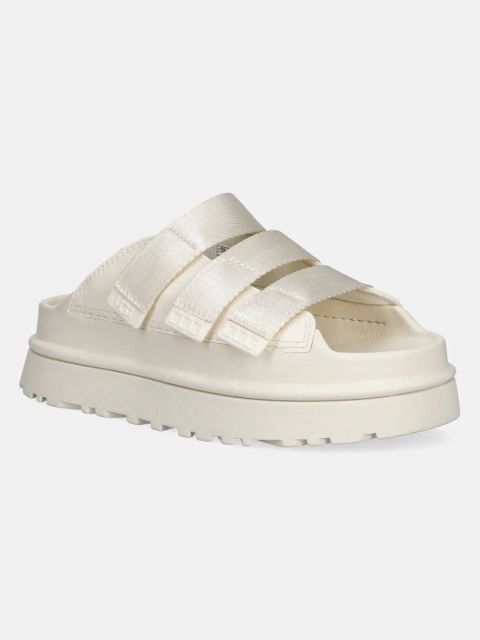 UGG klapki Goldenglow Slide damskie kolor beżowy na platformie 1167430-JSM