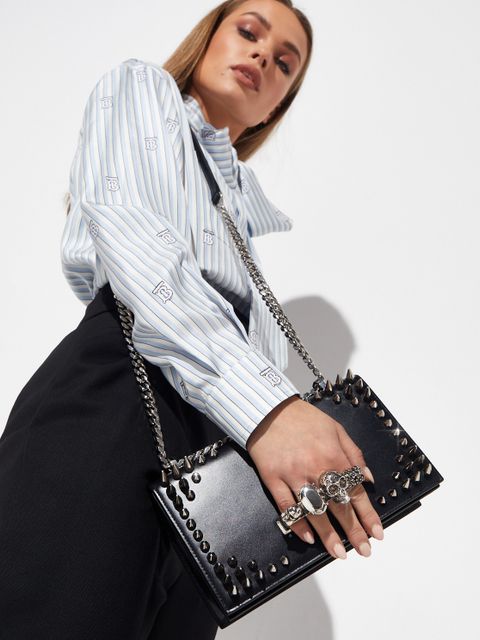 ALEXANDER MCQUEEN - Skórzana torebka z ćwiekami