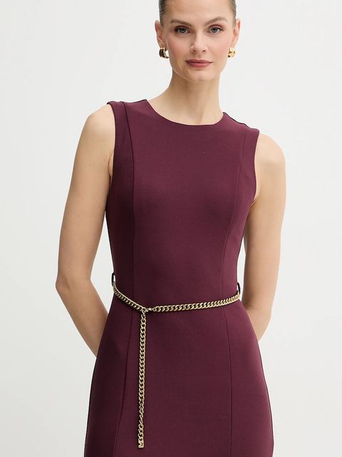 Marciano by Guess sukienka LIA kolor bordowy midi rozkloszowana 5BGK20 6302A