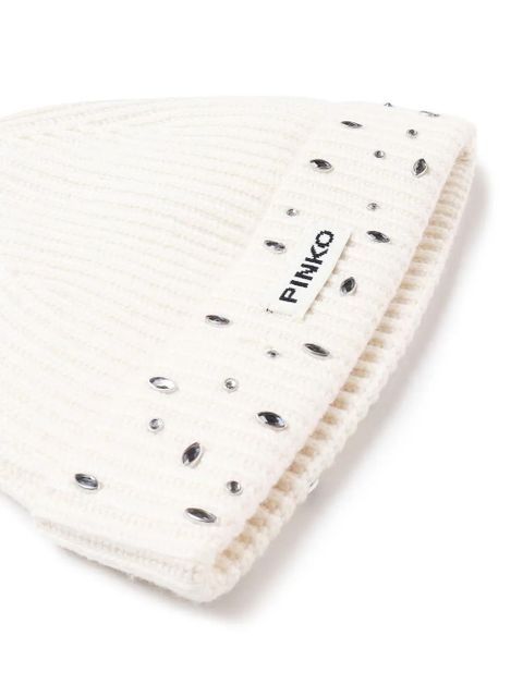 PINKO logo-patch beanie hat - White - zdjęcie produktu nr 2