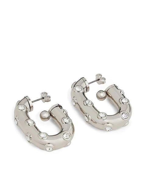 Rabanne XL Link rhinestones-embellished earrings - Silver
