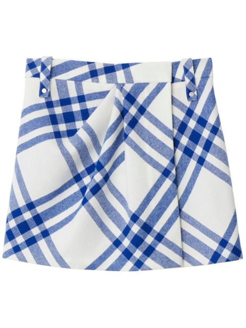 Burberry checked wool miniskirt - White - zdjęcie produktu nr 1