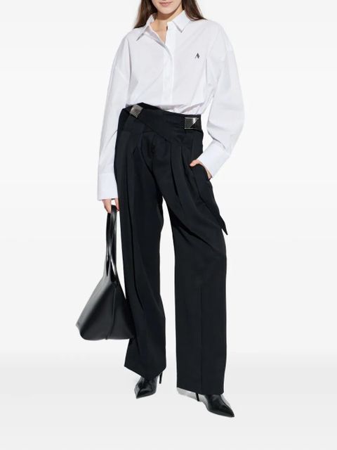 The Attico buckle pleated trousers - Black