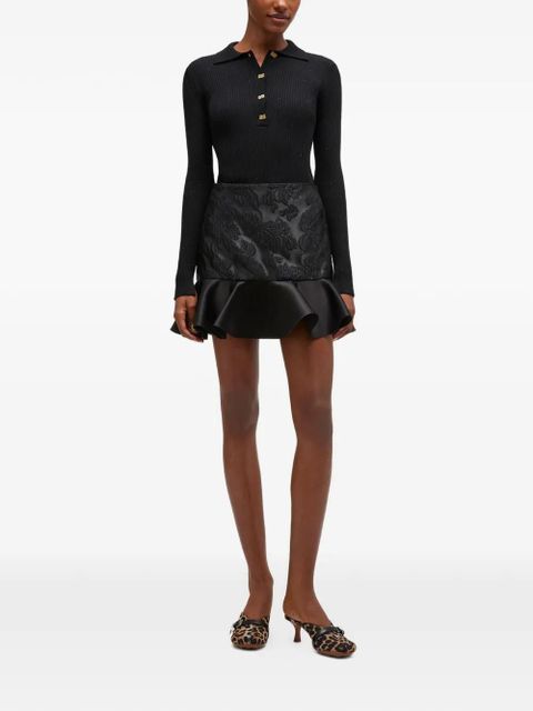 GANNI logo-detail polo top - Black - zdjęcie produktu nr 2