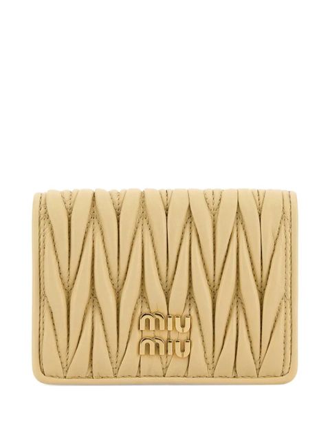 Miu Miu matelassé leather card holder - Neutrals - zdjęcie produktu nr 1