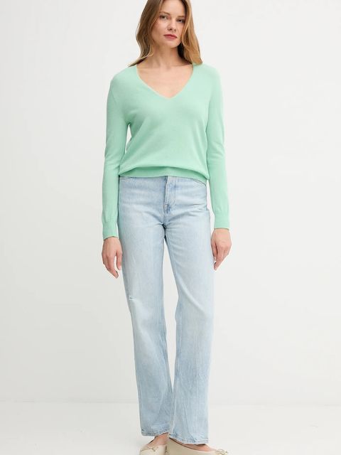 United Colors of Benetton sweter wełniany damski kolor zielony lekki 1002D401Y - zdjęcie produktu nr 2