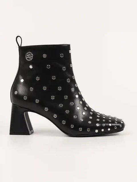 Karl Lagerfeld botki skórzane BEATA damskie kolor czarny na słupku KL31445S - zdjęcie produktu nr 1