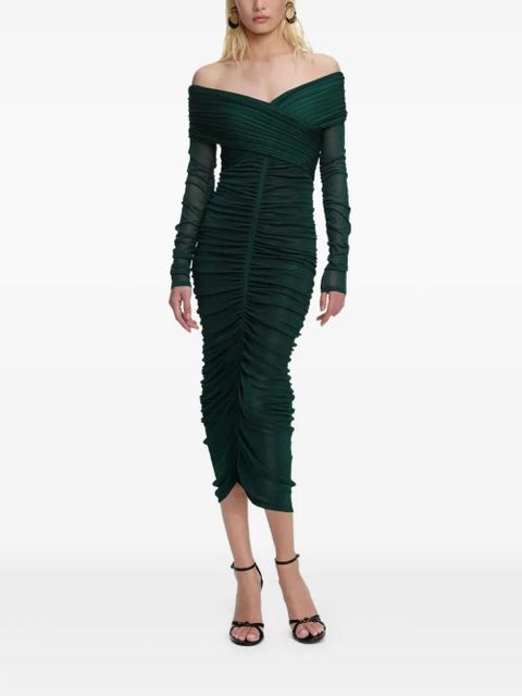 Self-Portrait draped midi dress - Green - zdjęcie produktu nr 1
