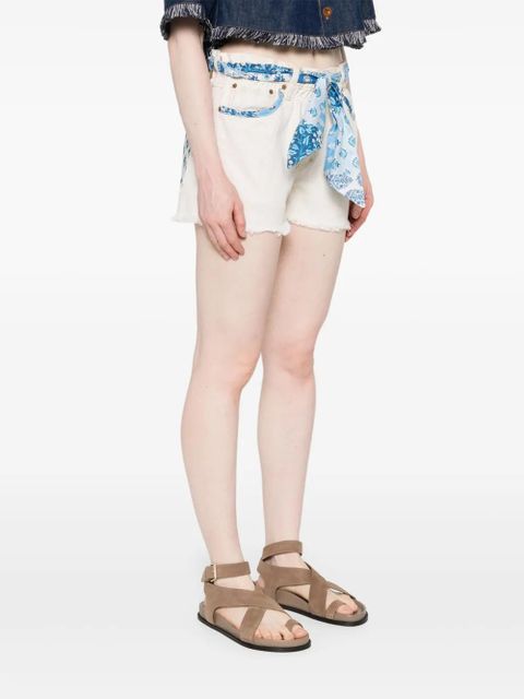 MC2 Saint Barth bandana-print denim shorts - Neutrals