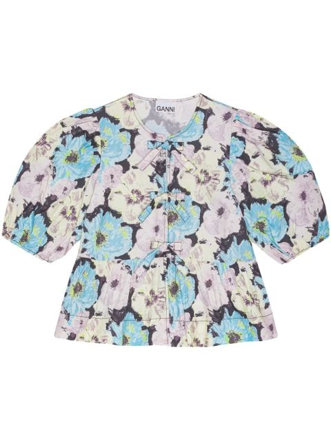 GANNI printed blouse - Blue - zdjęcie produktu nr 1