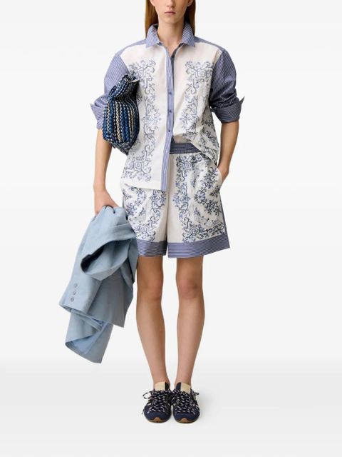 Claudie Pierlot striped embroidered shirt - Blue - zdjęcie produktu nr 2