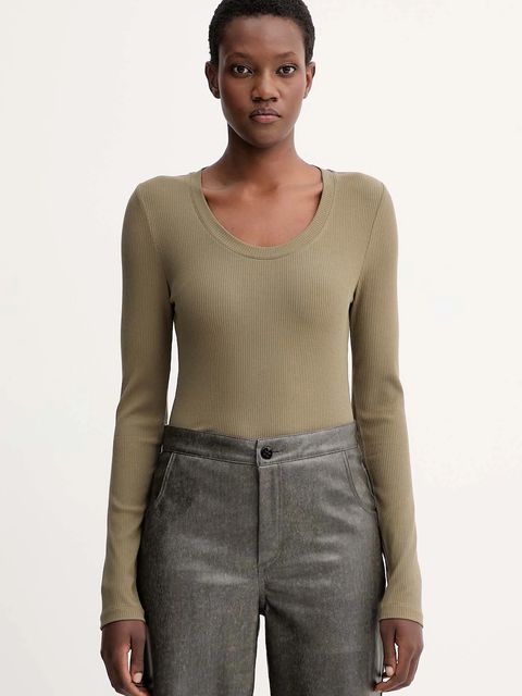 Calvin Klein longsleeve kolor zielony LV044D235G - zdjęcie produktu nr 1