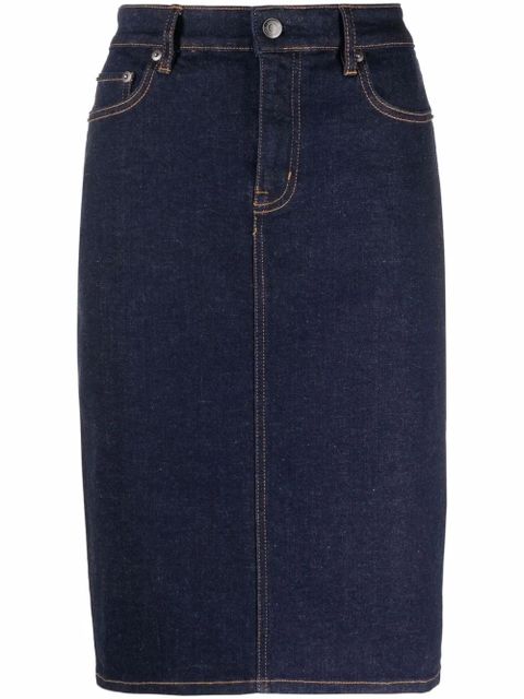 Lauren Ralph Lauren high-rise denim skirt - Blue - zdjęcie produktu nr 1