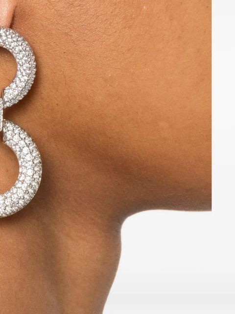 Self-Portrait double-circle embellished earrings - Silver - zdjęcie produktu nr 2