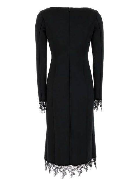 Blumarine lace-trimmed midi dress - N0990|Black - zdjęcie produktu nr 2