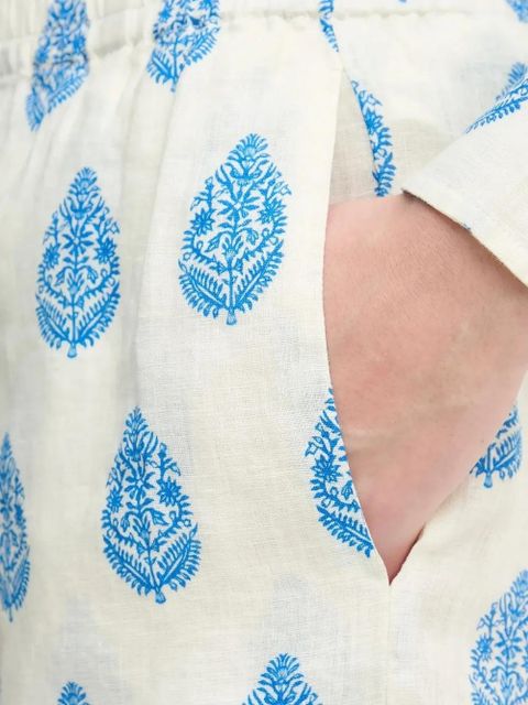 MC2 Saint Barth Meave paisley-print linen shorts - White