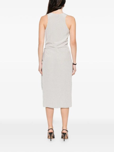 TOM FORD polka dot belted midi dress - White