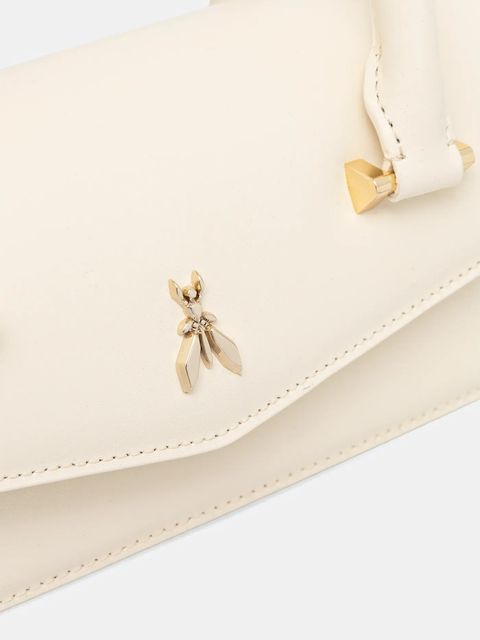 Patrizia Pepe torebka skórzana kolor beżowy