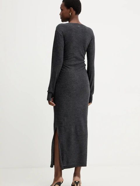 Marella sukienka wełniana kolor szary maxi dopasowana 2523326025200 - zdjęcie produktu nr 2