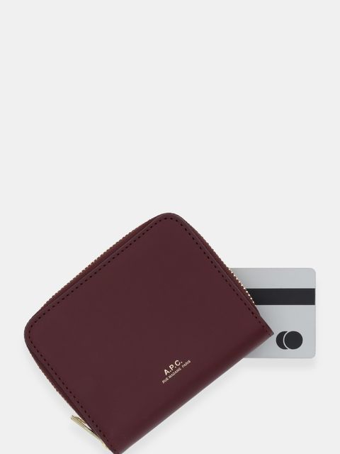 A.P.C. portfel skórzany PORTE.MONNAIE CHELSEA damski kolor fioletowy PXAWV.F63672