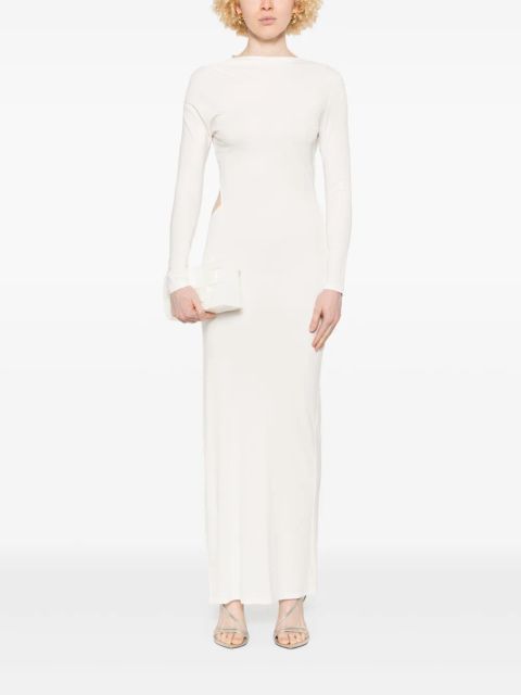 Self-Portrait gathered jersey maxi dress - White
