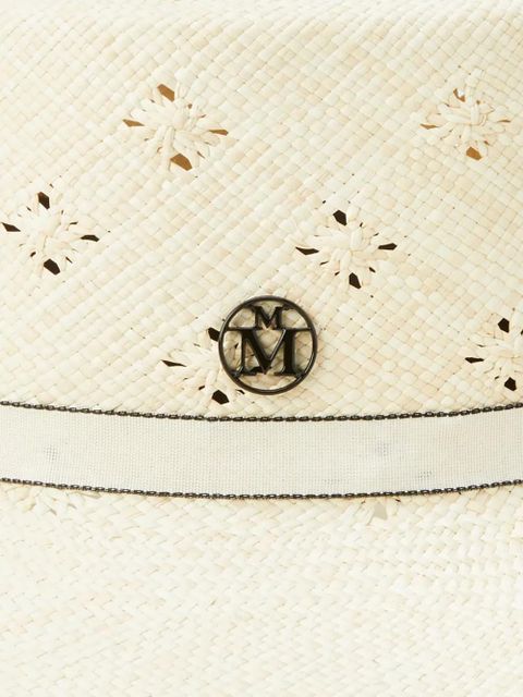 Maison Michel Ludi perforated ribbon-detailed hat - Neutrals - zdjęcie produktu nr 2