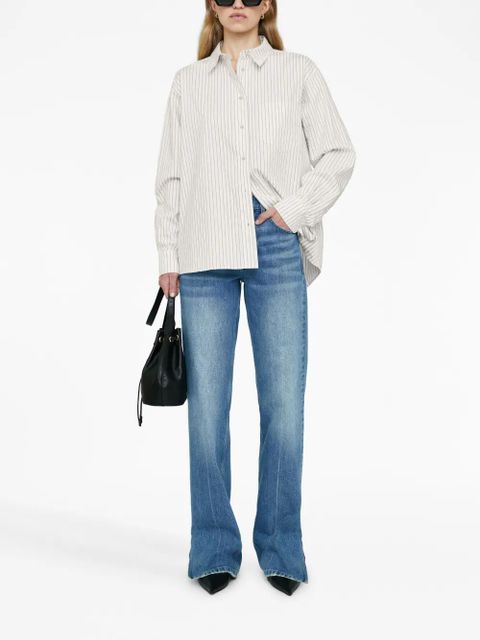 ANINE BING Braxton stripe-print shirt - White