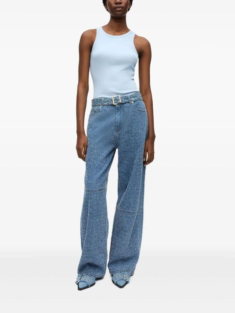GANNI belted wide-leg jeans - Blue - zdjęcie produktu nr 2