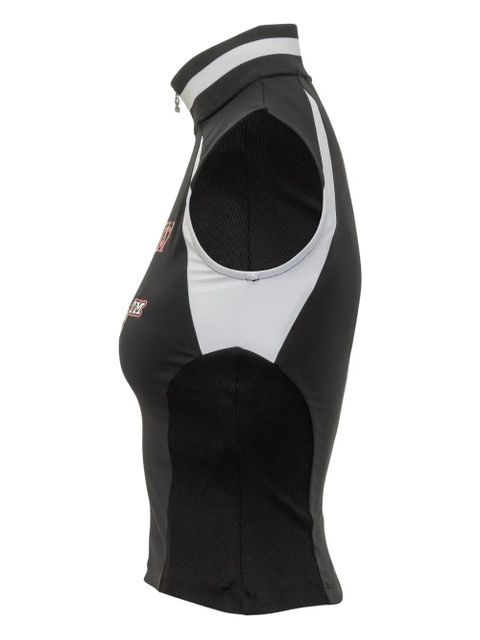 Off-White zip sleeveless polo top - Black - zdjęcie produktu nr 2
