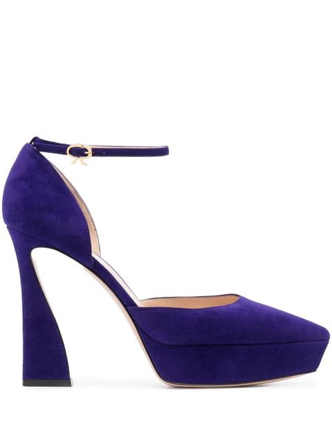Gianvito Rossi suede 85mm pumps - Purple - zdjęcie produktu nr 1