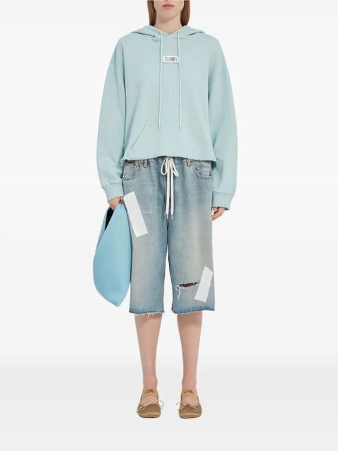 MM6 Maison Margiela raw-hem hoodie - Blue - zdjęcie produktu nr 2