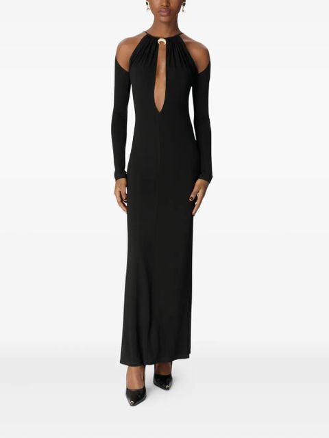 Marine Serre draped keyhole dress - Black