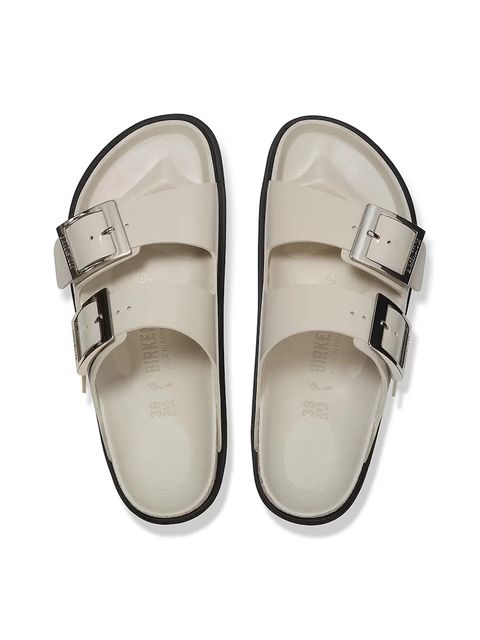 Birkenstock klapki skórzane Arizona Droplet Buckle damskie kolor beżowy 1030326 - zdjęcie produktu nr 2