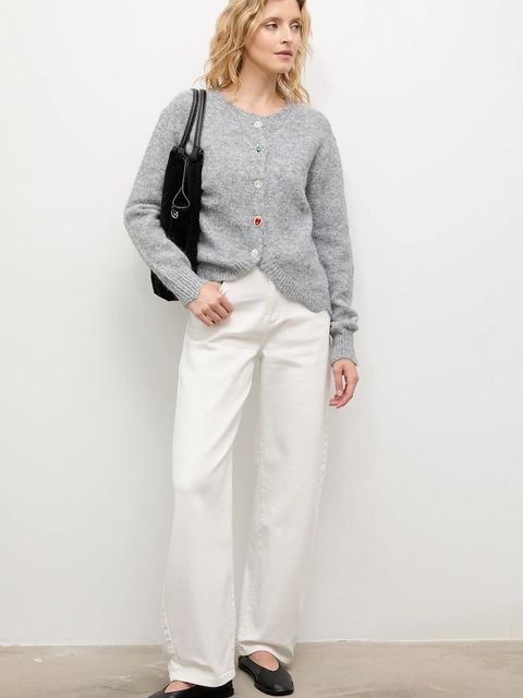 Answear.LAB kardigan z wełną damski kolor szary - zdjęcie produktu nr 1