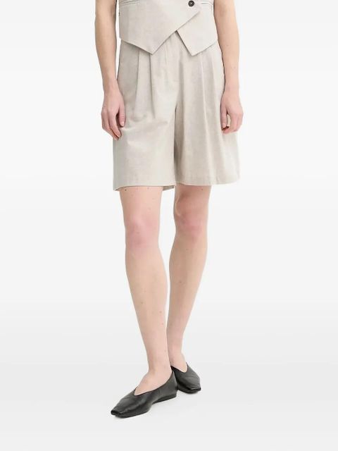 ALOHAS pleated-front high-waisted shorts - Neutrals - zdjęcie produktu nr 1