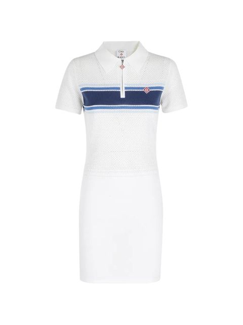 Casablanca perforated striped dress - White - zdjęcie produktu nr 1