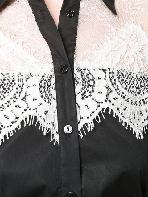 TWINSET lace panel shirt - Black