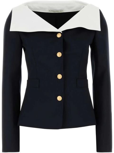 Alessandra Rich contrast-collar blazer - Blue - zdjęcie produktu nr 1