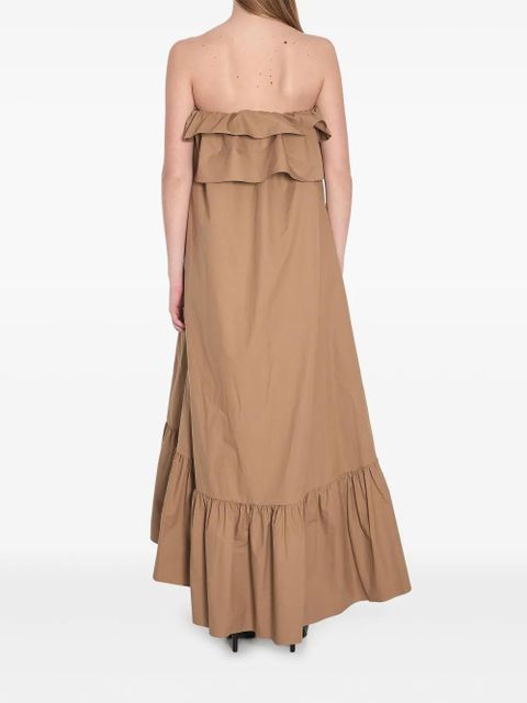 Saint Laurent ruffle-detail maxi dress - Neutrals