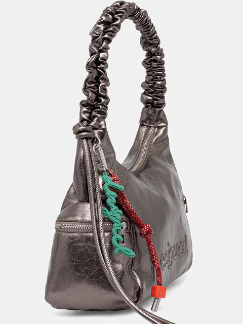 Desigual torebka HALF LOGO MONTVILLE DARK SI kolor srebrny 25WAXPAS