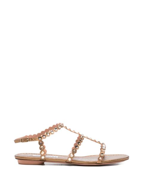 Aquazzura crystal-embellished leather sandals - Brown - zdjęcie produktu nr 1