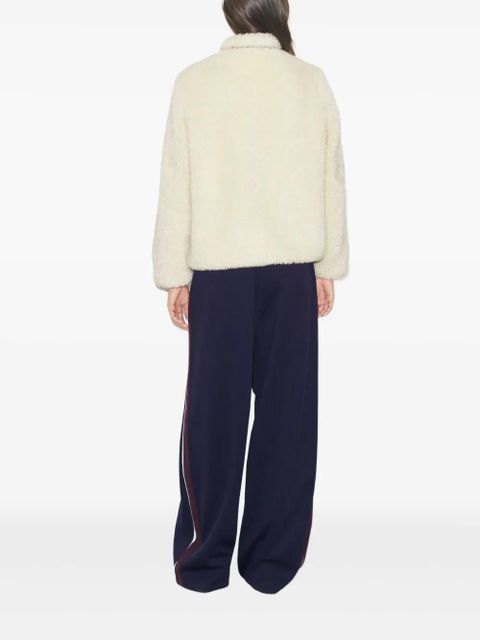 Tory Burch fleece colourblock jacket - Neutrals