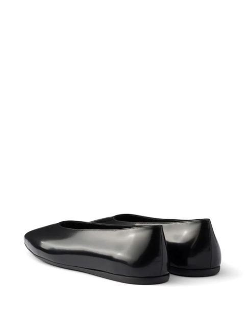 Prada brushed leather ballerinas - Black