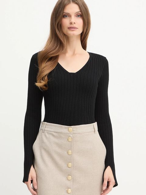 BOSS sweter damski kolor czarny lekki 50547913 - zdjęcie produktu nr 1