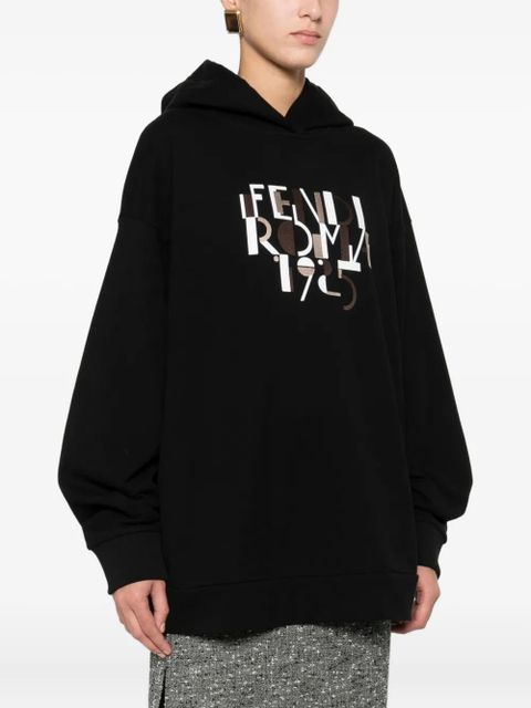 FENDI logo-print hoodie - Black