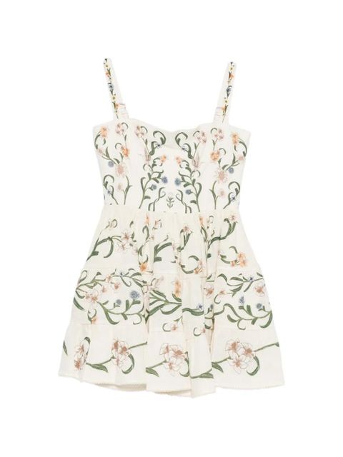 Agua By Agua Bendita Lima floral-print mini dress - Neutrals - zdjęcie produktu nr 1