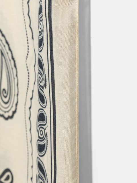 Patrizia Pepe szal z dodatkiem jedwabiu damski kolor beżowy wzorzysty 8F0126 A706 - zdjęcie produktu nr 2