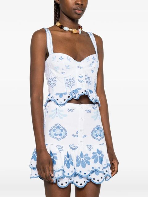 Charo Ruiz Ibiza Zia floral-embroidered top - White