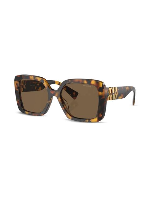 Miu Miu Eyewear tortoiseshell-effect oversize-frame sunglasses - Brown - zdjęcie produktu nr 2