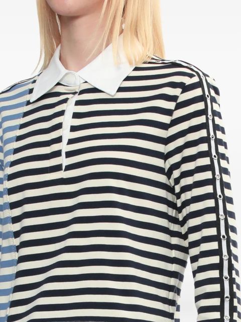 3.1 Phillip Lim striped panelled polo top - Black